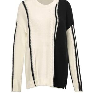 Cabi black and white sweater